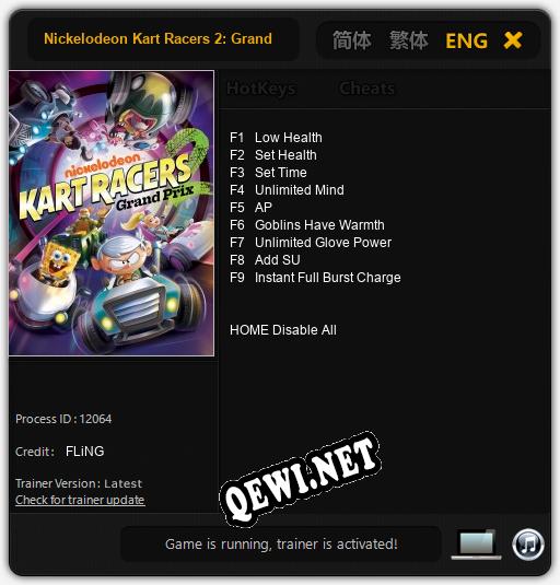 Трейнер для Nickelodeon Kart Racers 2: Grand Prix [v1.0.1]