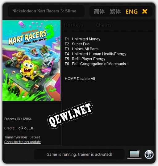Nickelodeon Kart Racers 3: Slime Speedway: Трейнер +6 [v1.9]