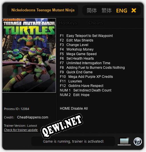 Nickelodeons Teenage Mutant Ninja Turtles: Читы, Трейнер +14 [CheatHappens.com]