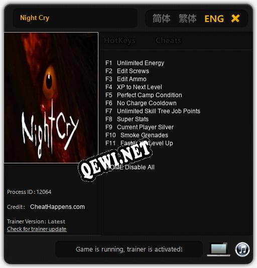 Night Cry: Читы, Трейнер +11 [CheatHappens.com]