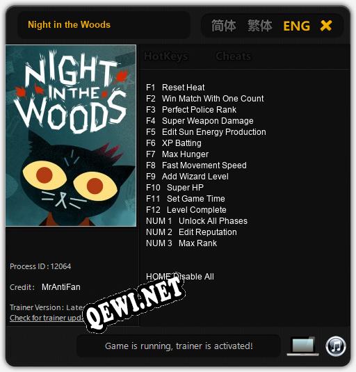 Night in the Woods: Читы, Трейнер +15 [MrAntiFan]