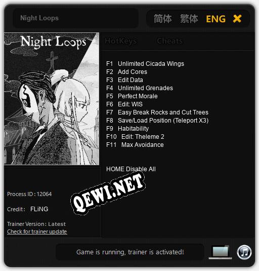 Трейнер для Night Loops [v1.0.5]