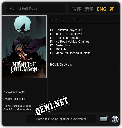Трейнер для Night of Full Moon [v1.0.3]