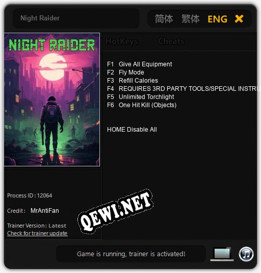 Night Raider: ТРЕЙНЕР И ЧИТЫ (V1.0.50)
