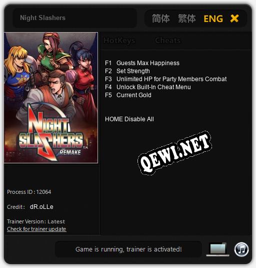 Night Slashers: Трейнер +5 [v1.7]