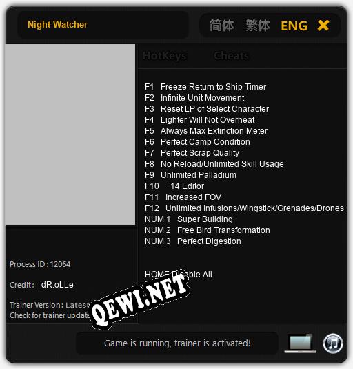 Трейнер для Night Watcher [v1.0.1]