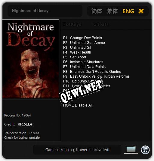 Трейнер для Nightmare of Decay [v1.0.5]