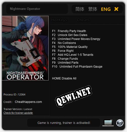 Nightmare Operator: Читы, Трейнер +10 [CheatHappens.com]