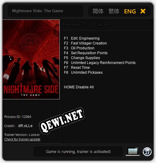 Nightmare Side: The Game: Читы, Трейнер +8 [dR.oLLe]