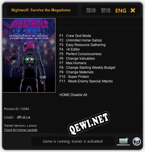 Nightwolf: Survive the Megadome: Трейнер +11 [v1.5]