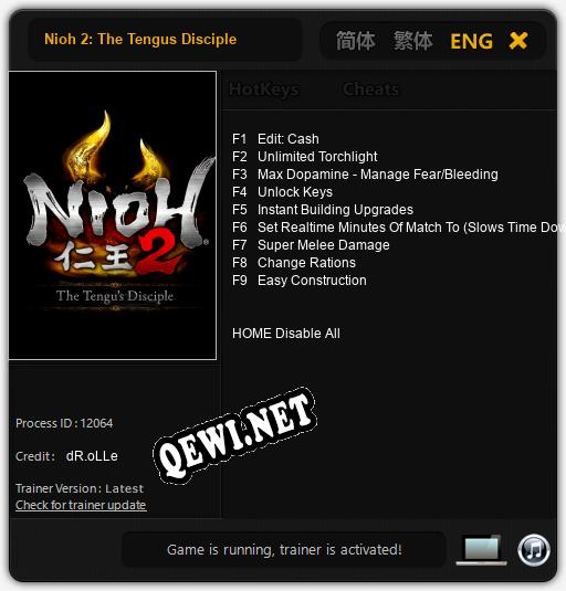 Nioh 2: The Tengus Disciple: Трейнер +9 [v1.5]