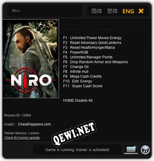 Трейнер для Niro [v1.0.3]