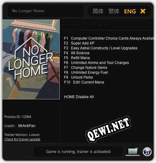 Трейнер для No Longer Home [v1.0.3]