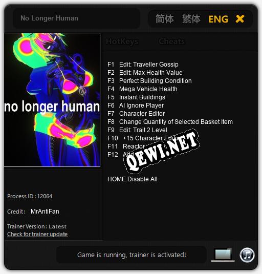 Трейнер для No Longer Human [v1.0.3]