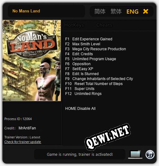 No Mans Land: ТРЕЙНЕР И ЧИТЫ (V1.0.76)