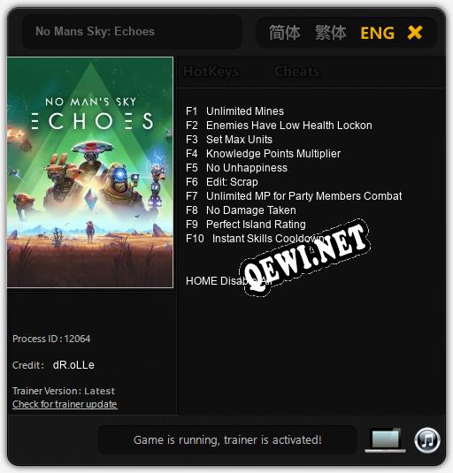 Трейнер для No Mans Sky: Echoes [v1.0.3]