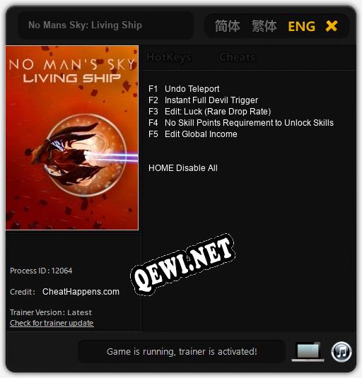 No Mans Sky: Living Ship: ТРЕЙНЕР И ЧИТЫ (V1.0.35)
