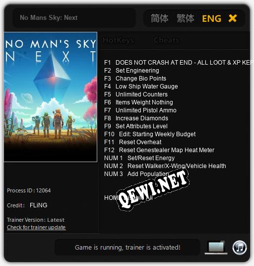 Трейнер для No Mans Sky: Next [v1.0.1]