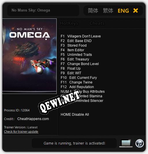 Трейнер для No Mans Sky: Omega [v1.0.3]