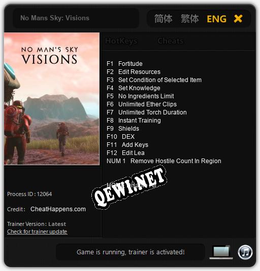 No Mans Sky: Visions: Читы, Трейнер +13 [CheatHappens.com]