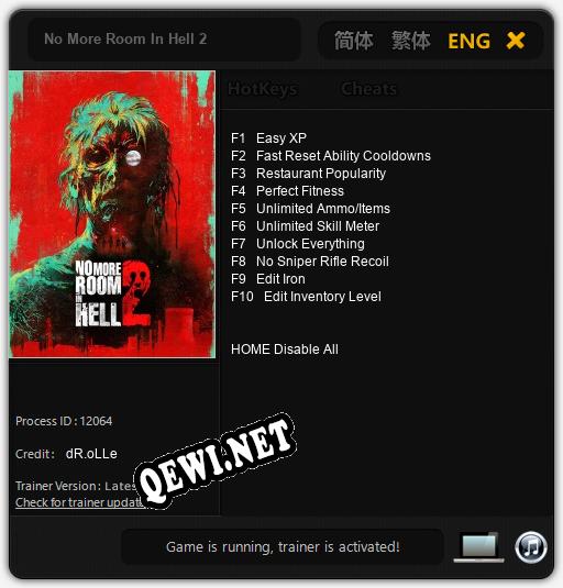No More Room In Hell 2: ТРЕЙНЕР И ЧИТЫ (V1.0.41)