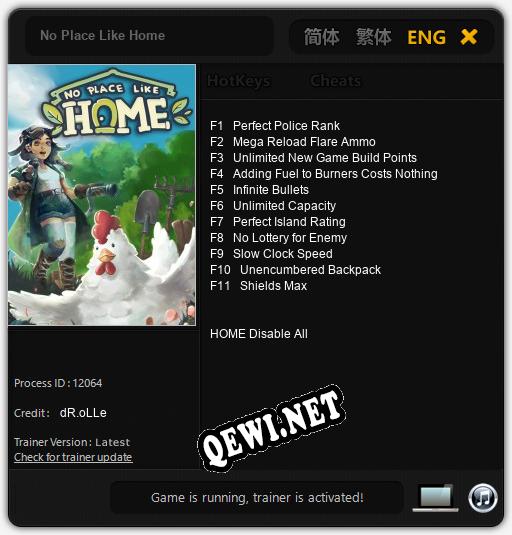 No Place Like Home: Читы, Трейнер +11 [dR.oLLe]