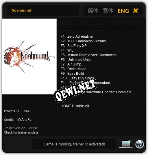 Noahmund: Читы, Трейнер +13 [MrAntiFan]