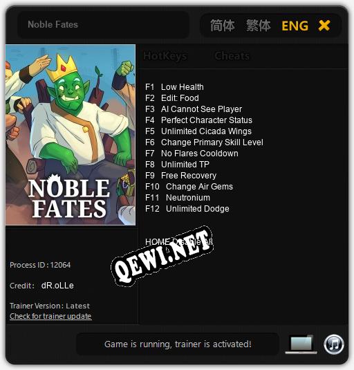 Noble Fates: Трейнер +12 [v1.9]