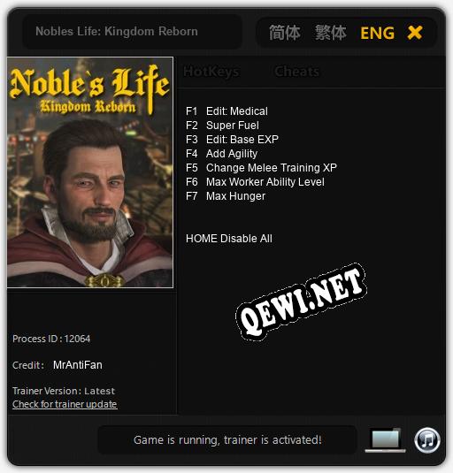 Nobles Life: Kingdom Reborn: Трейнер +7 [v1.3]
