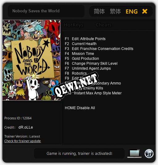Трейнер для Nobody Saves the World [v1.0.9]