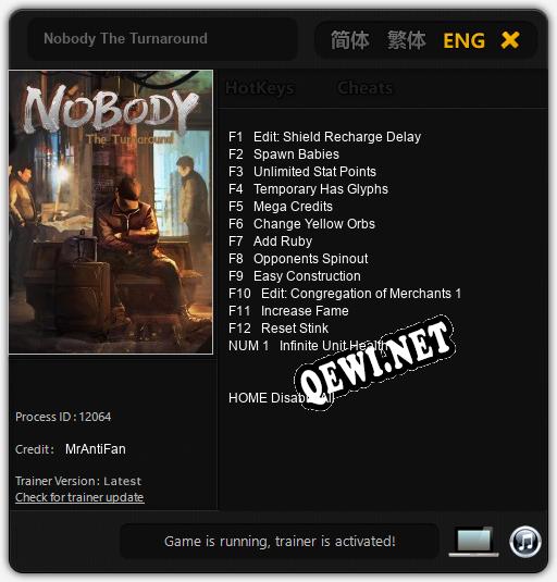 Nobody The Turnaround: Трейнер +13 [v1.7]