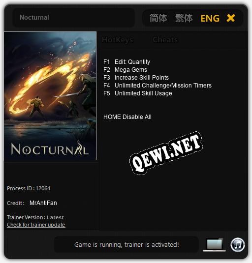 Nocturnal: ТРЕЙНЕР И ЧИТЫ (V1.0.24)