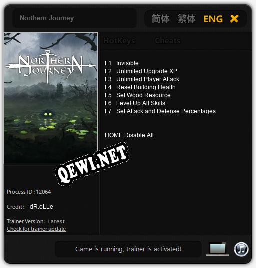 Northern Journey: Трейнер +7 [v1.7]