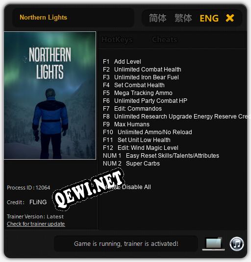 Northern Lights: ТРЕЙНЕР И ЧИТЫ (V1.0.40)