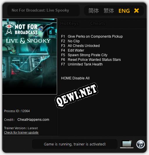Not For Broadcast: Live Spooky: Трейнер +7 [v1.8]