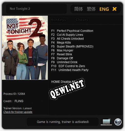 Not Tonight 2: Читы, Трейнер +11 [FLiNG]