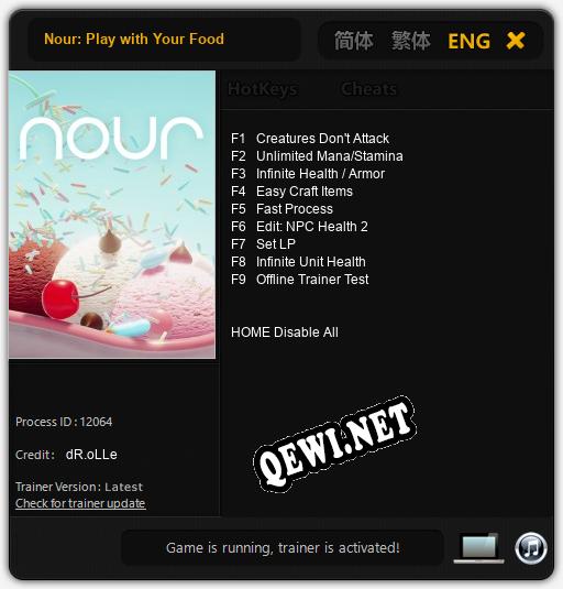 Nour: Play with Your Food: ТРЕЙНЕР И ЧИТЫ (V1.0.91)