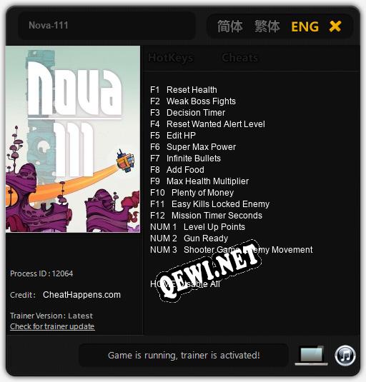 Nova-111: Трейнер +15 [v1.2]
