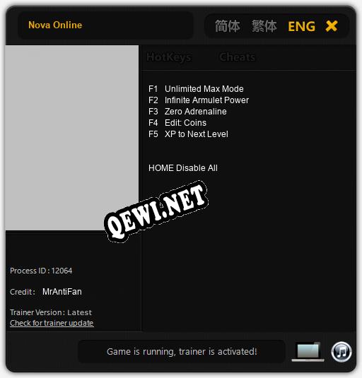 Nova Online: Трейнер +5 [v1.1]