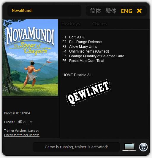 Трейнер для NovaMundi [v1.0.7]