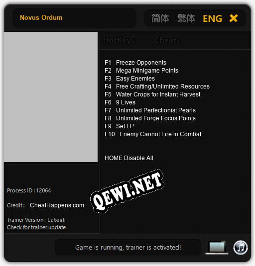 Novus Ordum: Трейнер +10 [v1.1]