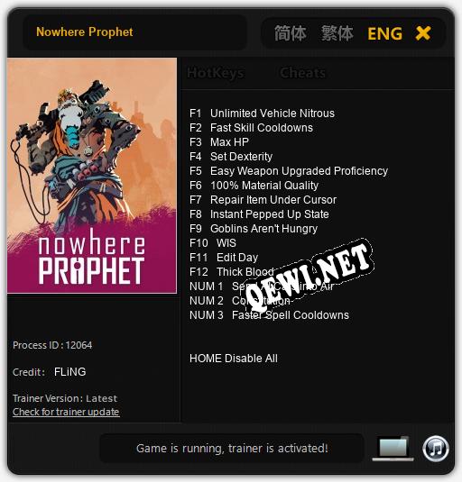 Трейнер для Nowhere Prophet [v1.0.5]