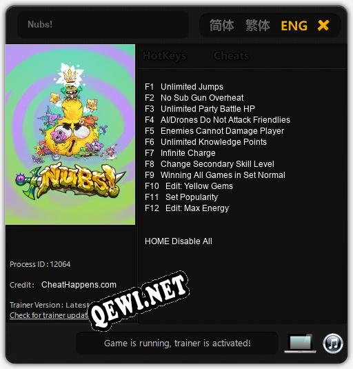 Трейнер для Nubs! [v1.0.7]