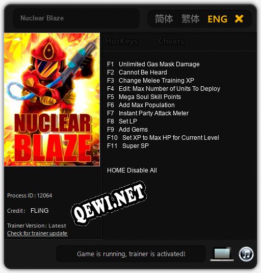 Трейнер для Nuclear Blaze [v1.0.8]