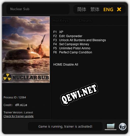 Nuclear Sub: ТРЕЙНЕР И ЧИТЫ (V1.0.40)