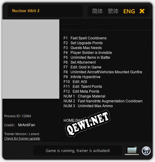 Трейнер для Nuclear titbit 2 [v1.0.2]