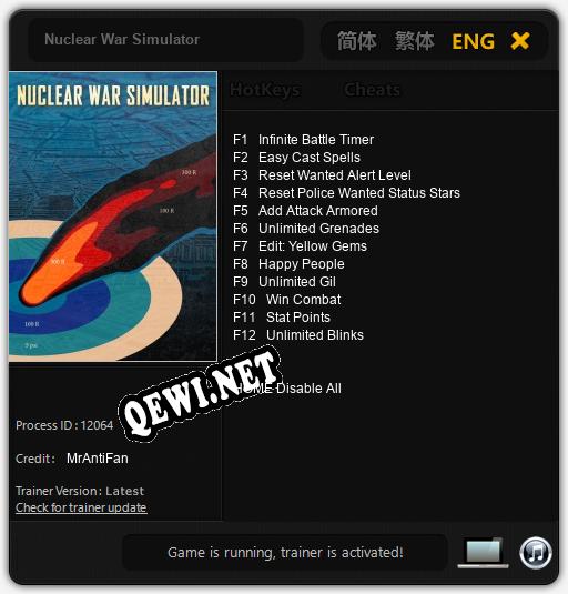Nuclear War Simulator: Трейнер +12 [v1.2]