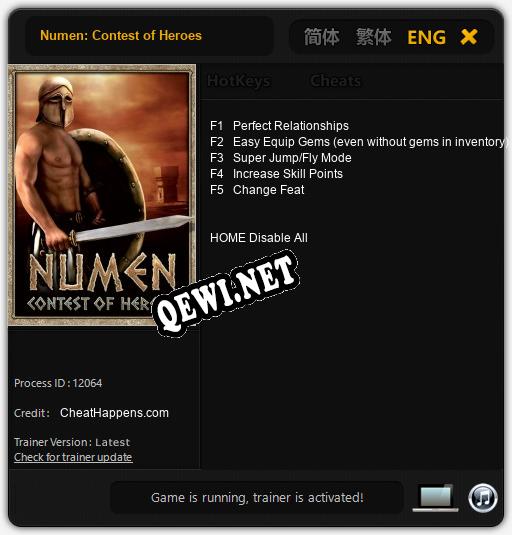 Numen: Contest of Heroes: Трейнер +5 [v1.4]