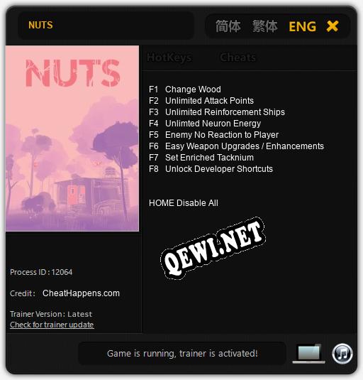 NUTS: Читы, Трейнер +8 [CheatHappens.com]