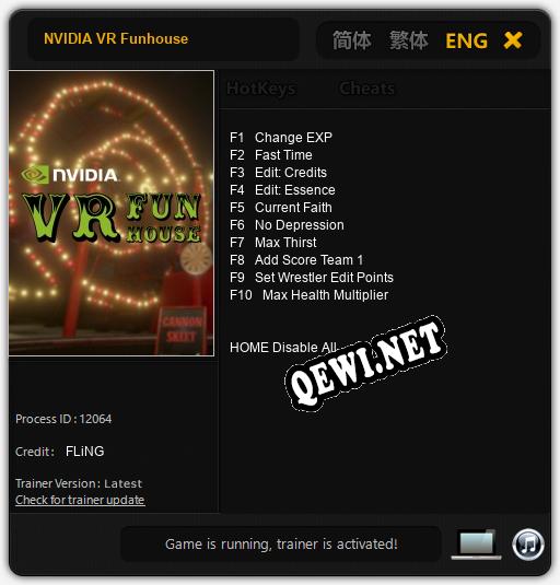 NVIDIA VR Funhouse: Читы, Трейнер +10 [FLiNG]